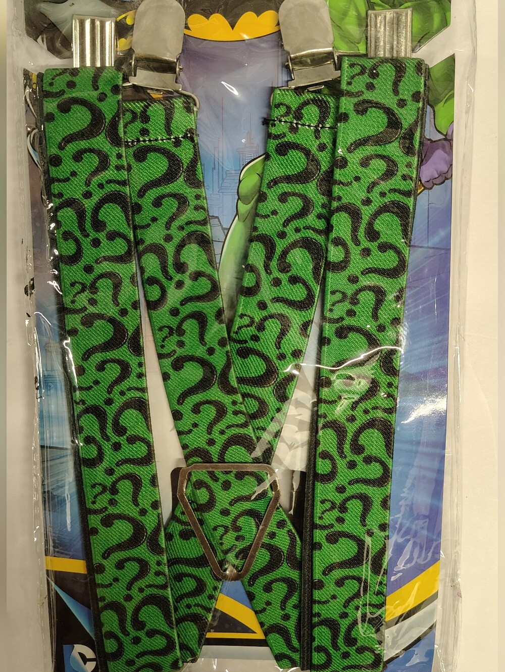 NWT Green Riddler ?? Costume Suspenders for Parties, Halloween, Bachelor Night